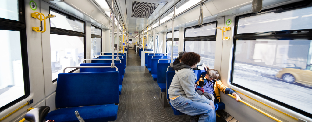 Inside Bus and Passengers